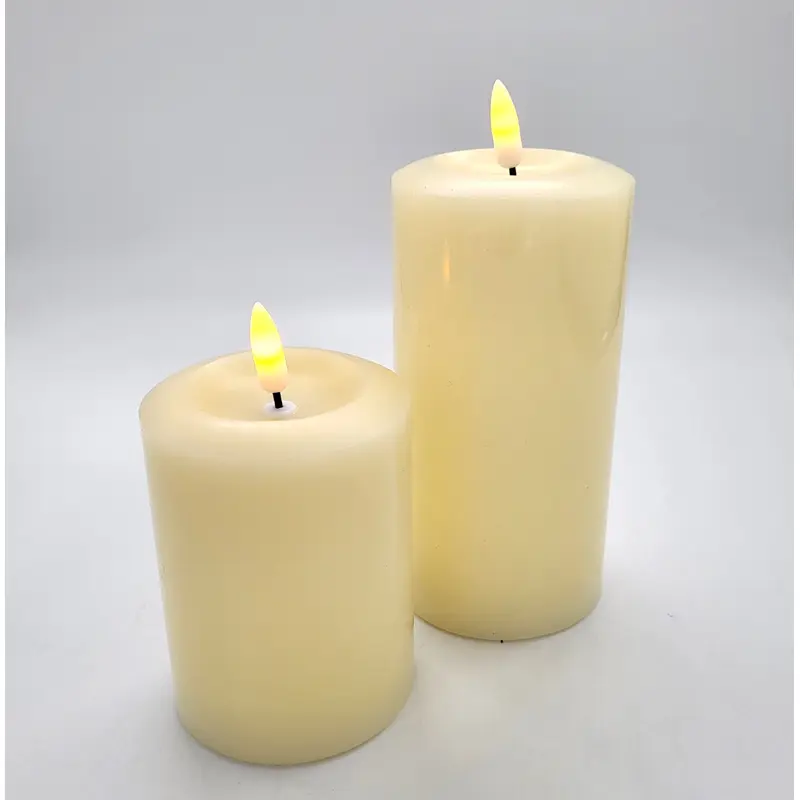 Flameless Pillar Candle Ivory