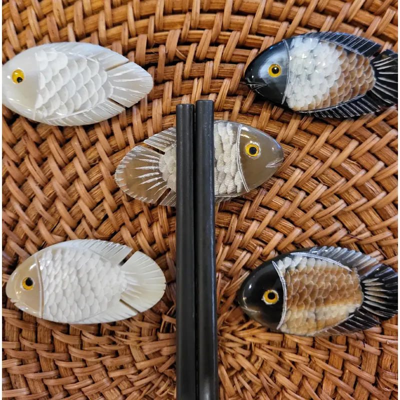 Horn Chopsticks Stand Fish