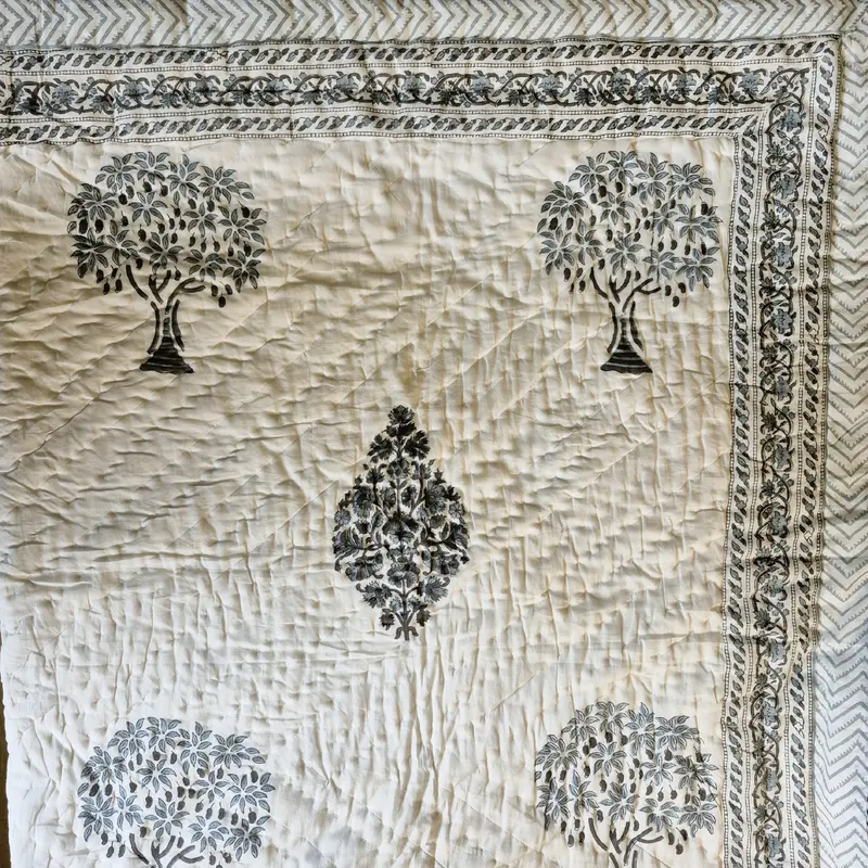 Block Print Quilt Mango Tree