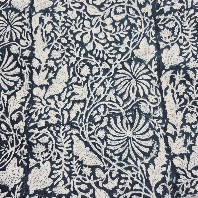 Block Print Tablecloth Round Rainforest
