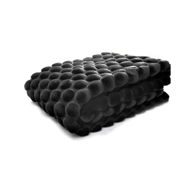 Egg Velvet Throw Black