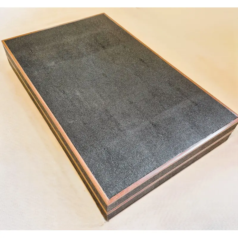 Faux Shagreen Backgammon Board Black