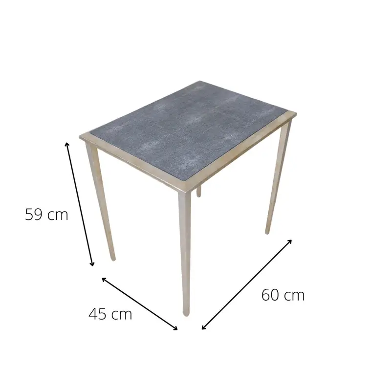Faux Shagreen Side Table Charcoal