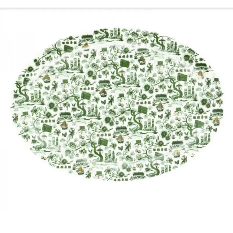 HK Toile Oval Platter