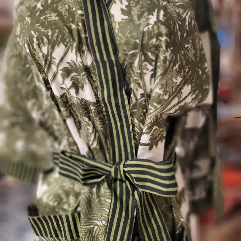 Robe Cotton Block Print Fan Palms