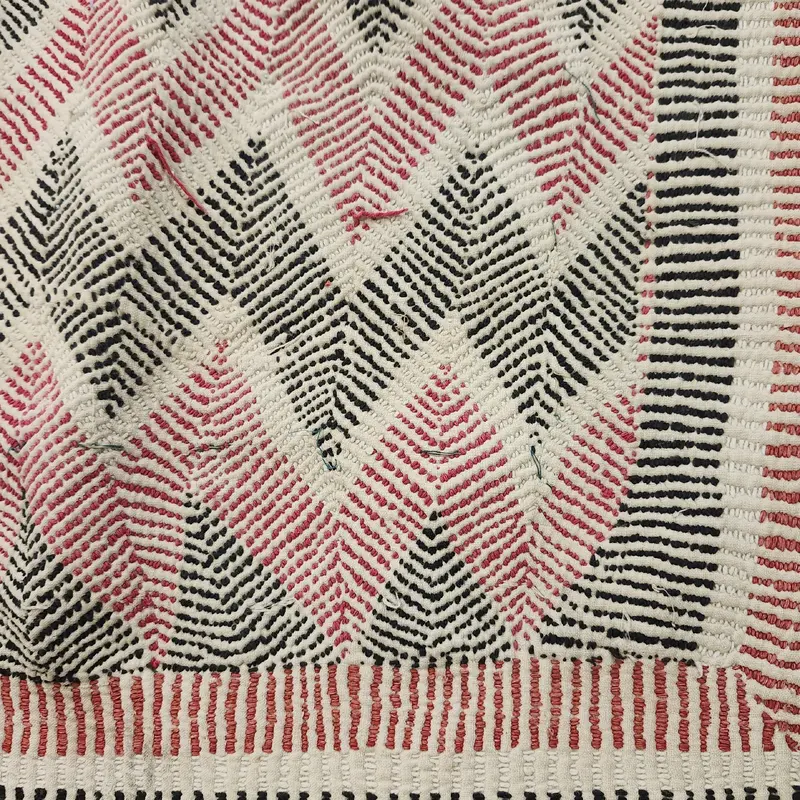 Vintage Kantha ZigZag Red