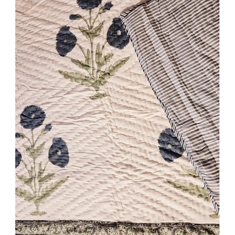 Block Print Quilt Poppy King