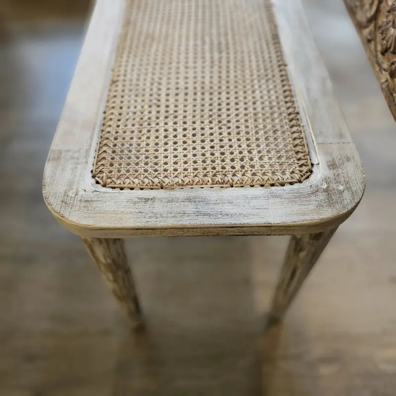 Cane-topped Bench