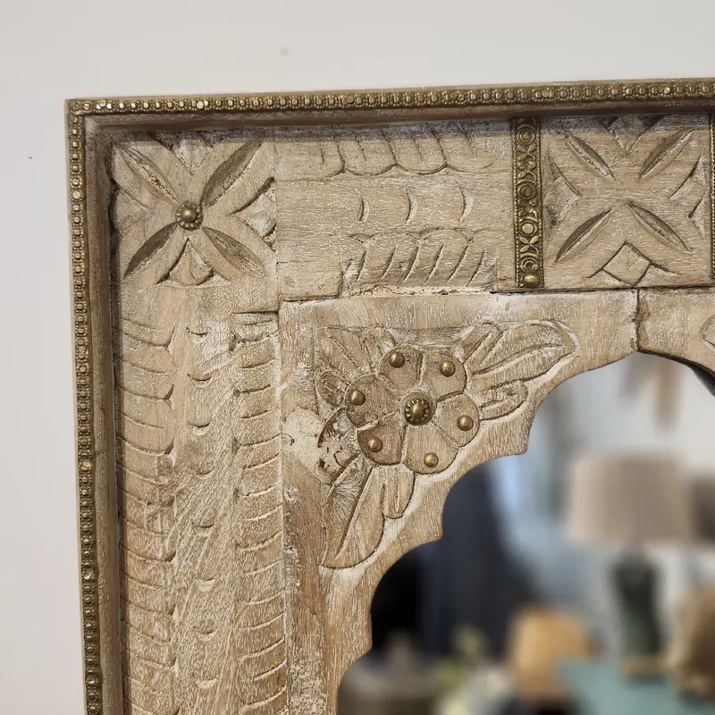 Carved Wood Mirror