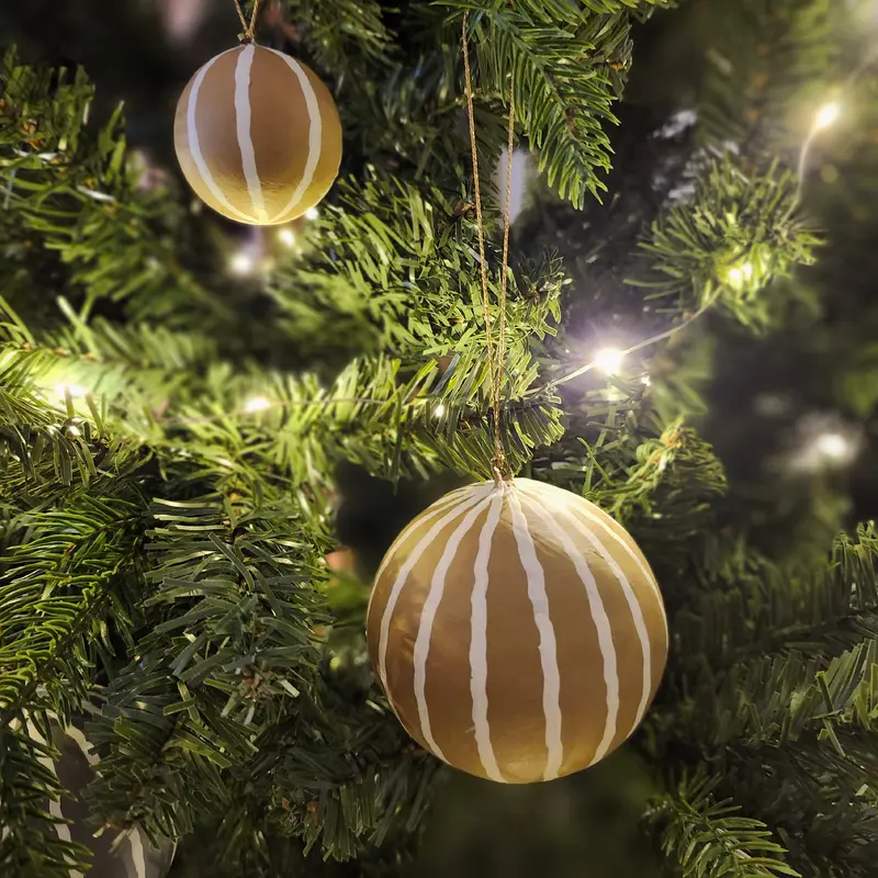 Christmas Tree Decoration Striped Natural