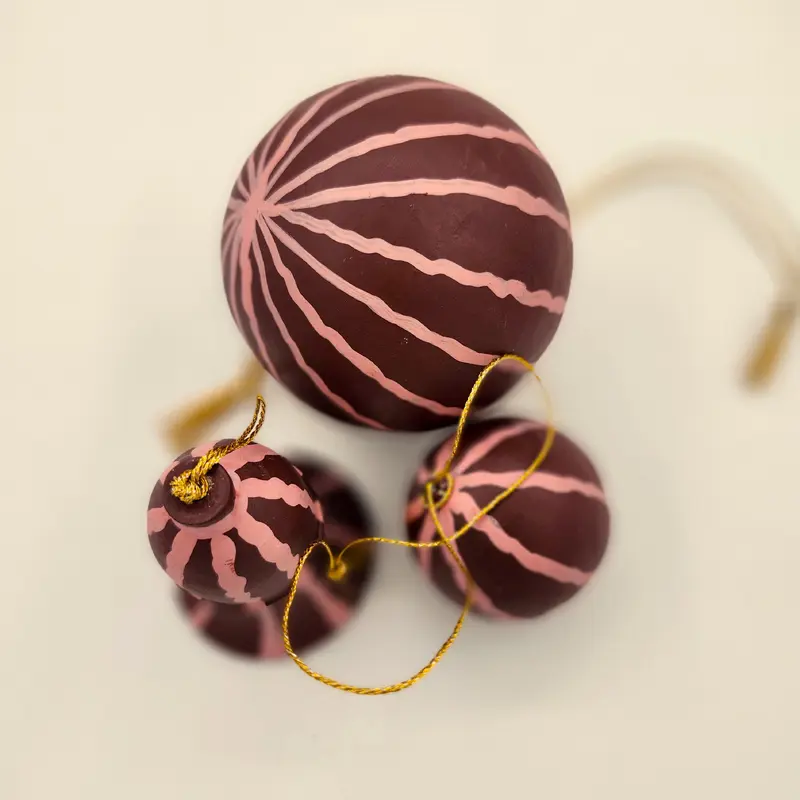 Christmas Tree Decoration Striped Plum