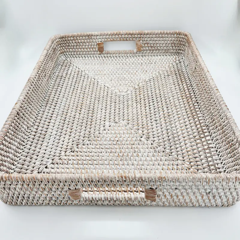 Rattan Tray Large Whitewash