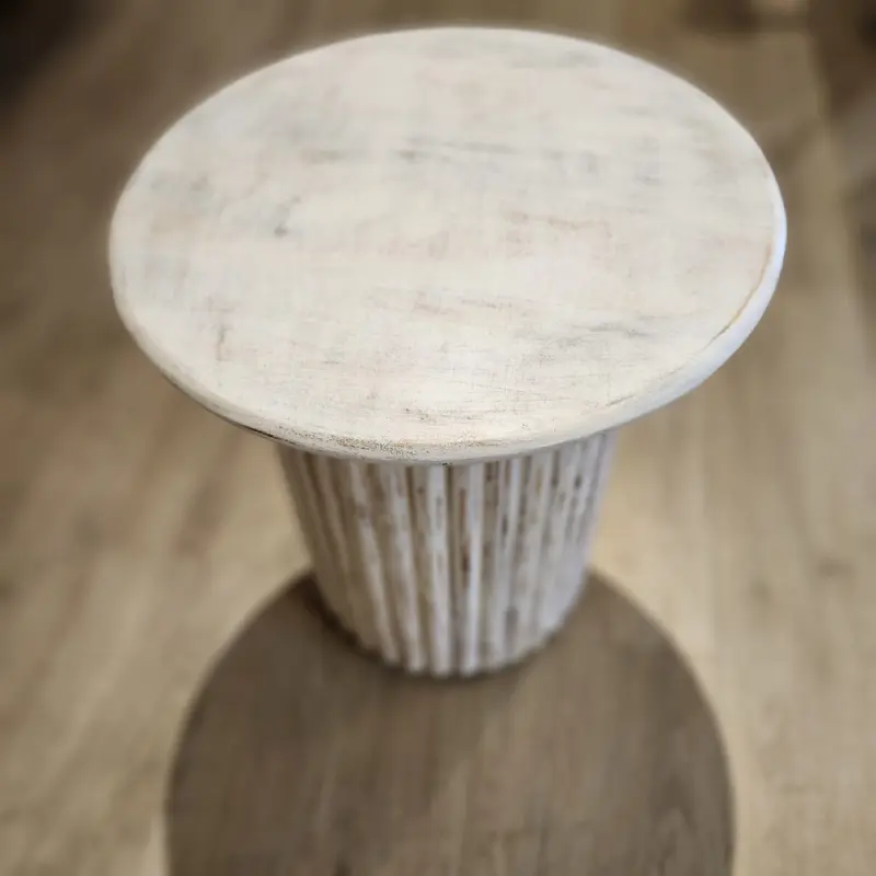 Round Wood Side Table