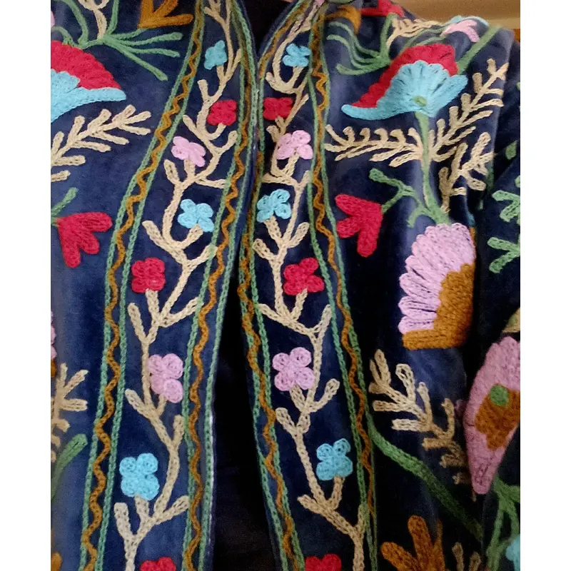Velvet Suzani Jacket Navy