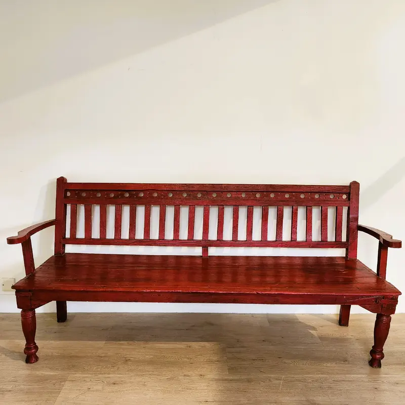 Vintage Teak Painted Bench