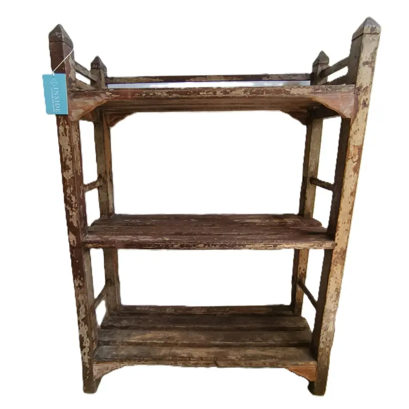 Vintage Teak Shelf Distressed