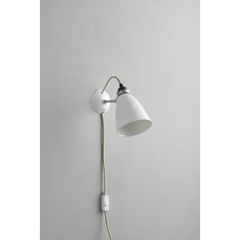 Hector Medium Dome Wall Light Plug, switch & cable