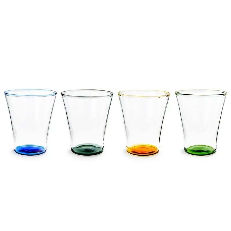 Color Accent Drinking Glasses - Set of 4 - Short