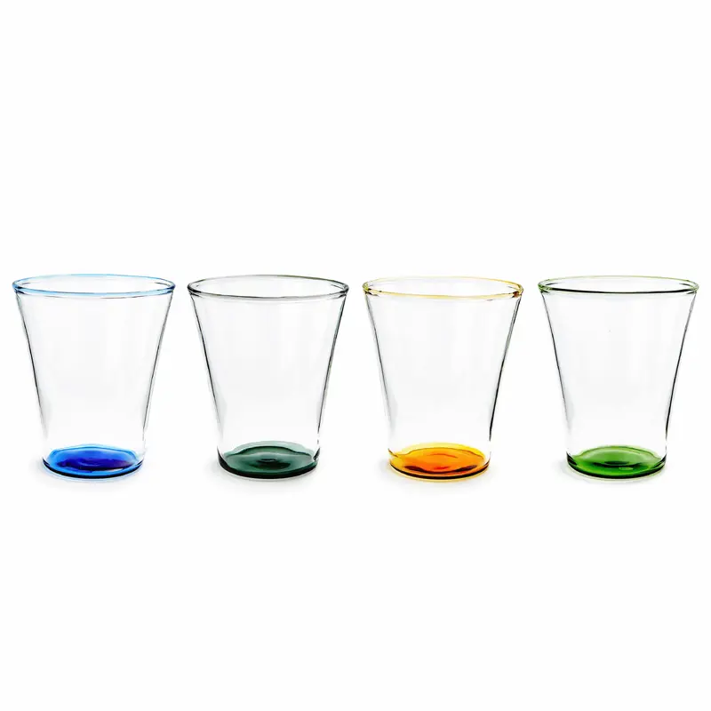 Color Accent Drinking Glasses - Set of 4 - Tall