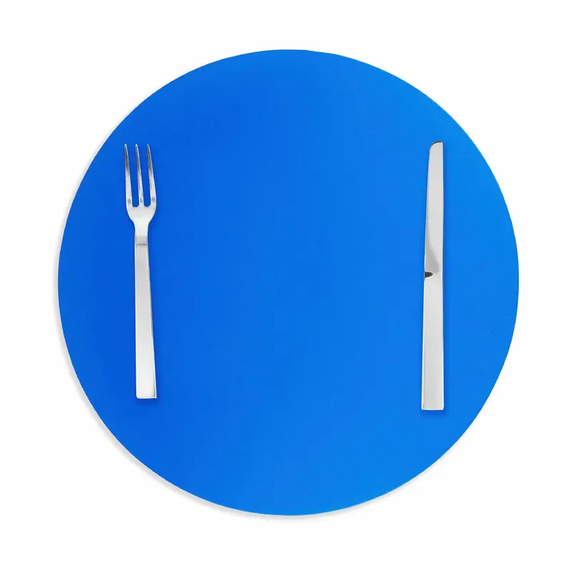 Dual-Sided Recycled Leather Placemat - Blue/ Light Pink