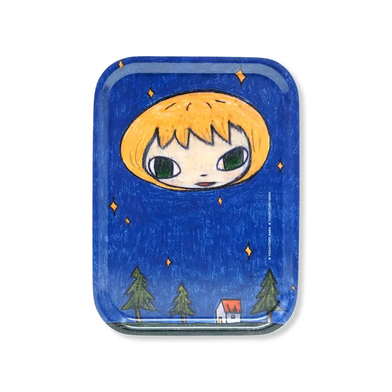 Yoshitomo Nara Birch Wood Tray - Blue/ Multi