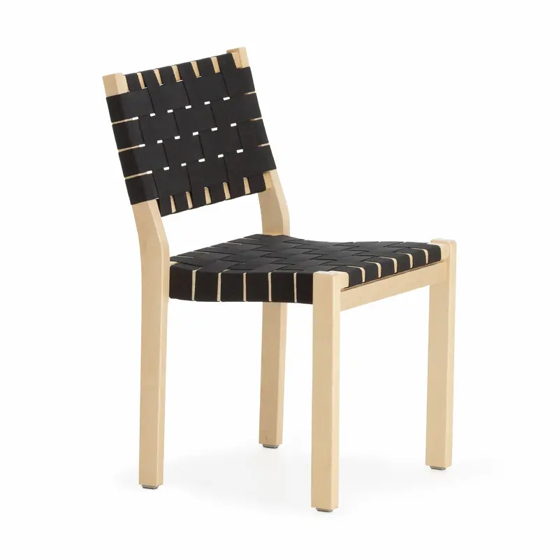 Artek Aalto Stackable Chair 611 - Black