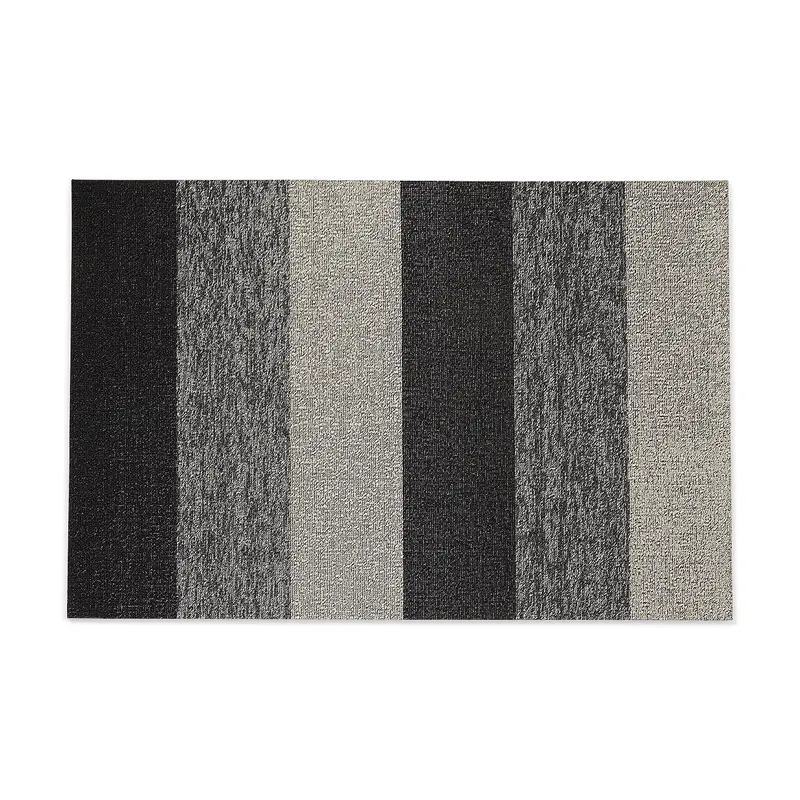 Chilewich Marbled Stripe Shag Floormat - Salt & Pepper