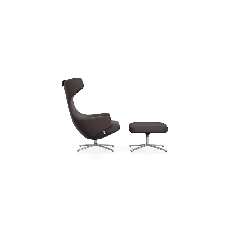 Vitra Grand Repos Leather Wing Chair & Ottoman