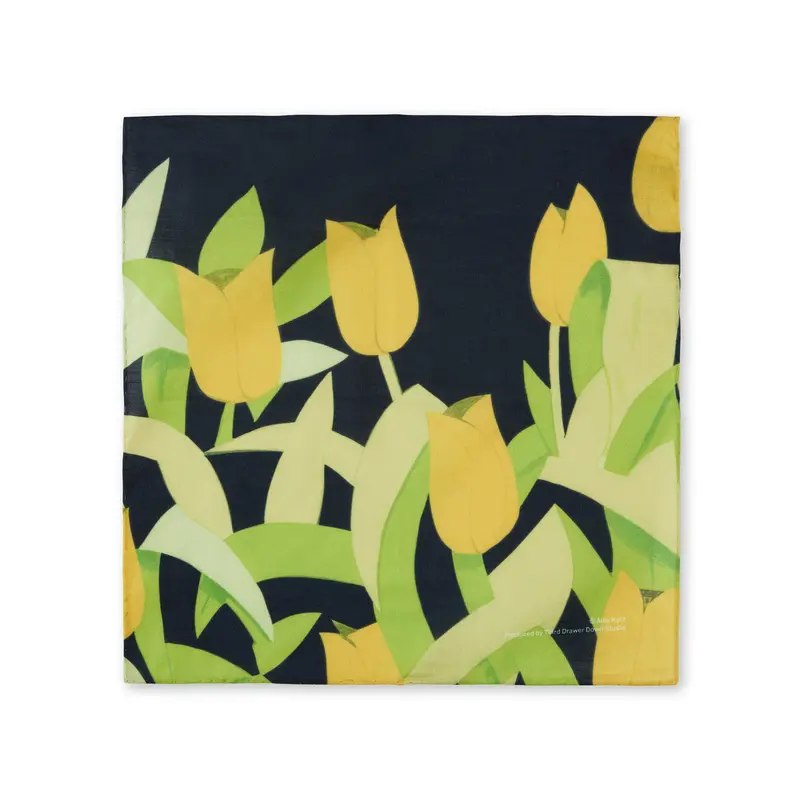 Alex Katz Yellow Tulips Cotton Handkerchief