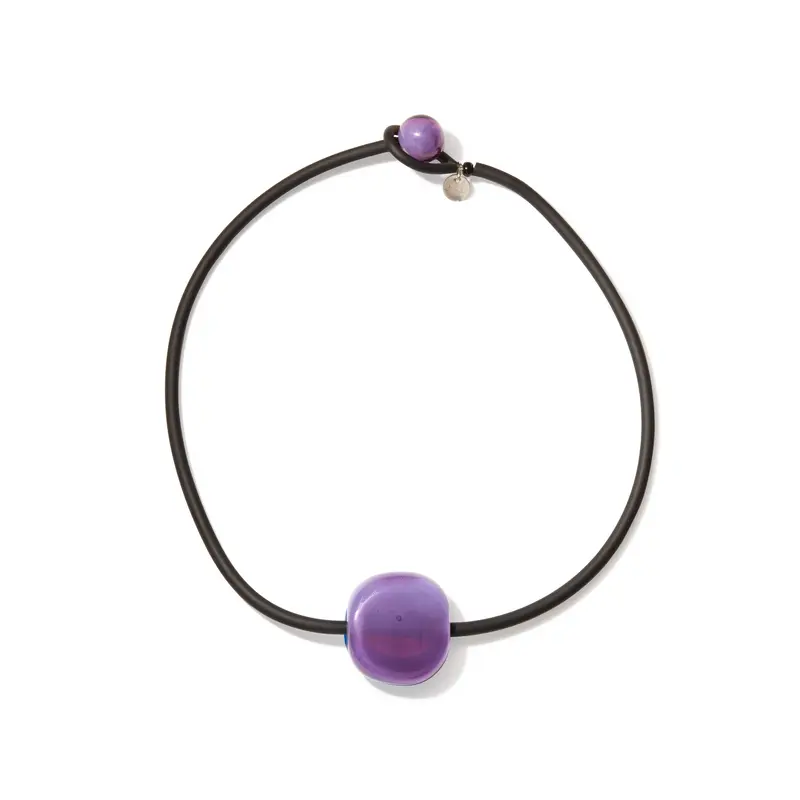 Bonbon Glass Necklace - Purple/ Turquoise