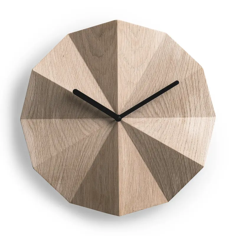 Delta Wall Clock - Oak/ Black