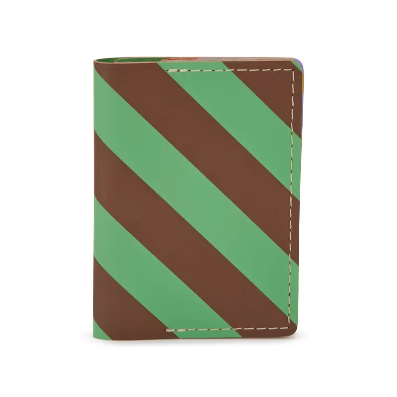 Dusen Dusen Recycled Leather Double Card Holder - Stripe