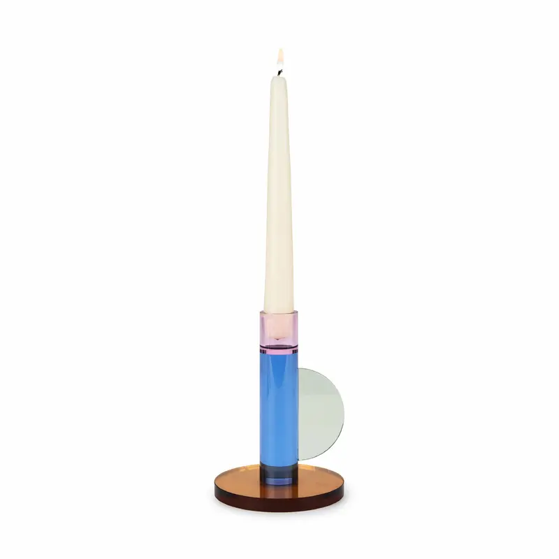 Astro Crystal Candlestick Holder - Blue