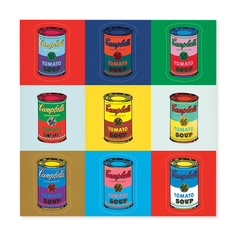 Andy Warhol's Campbell's Soup Cans Apply Stickers - Set of 9