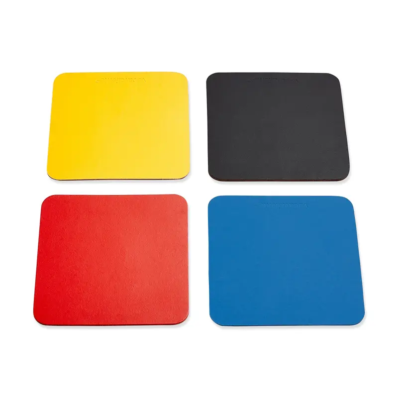 Dual-Sided Recycled Leather Coasters  Set of 4 - Square