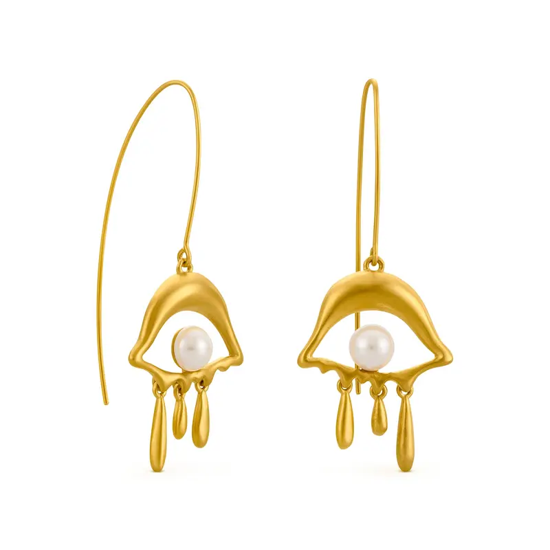 Salvador Dal Gold-Plated Eye Drop Earrings