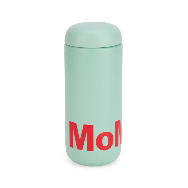 Colorful MoMA Insulated Travel Mug - Mint/ Red