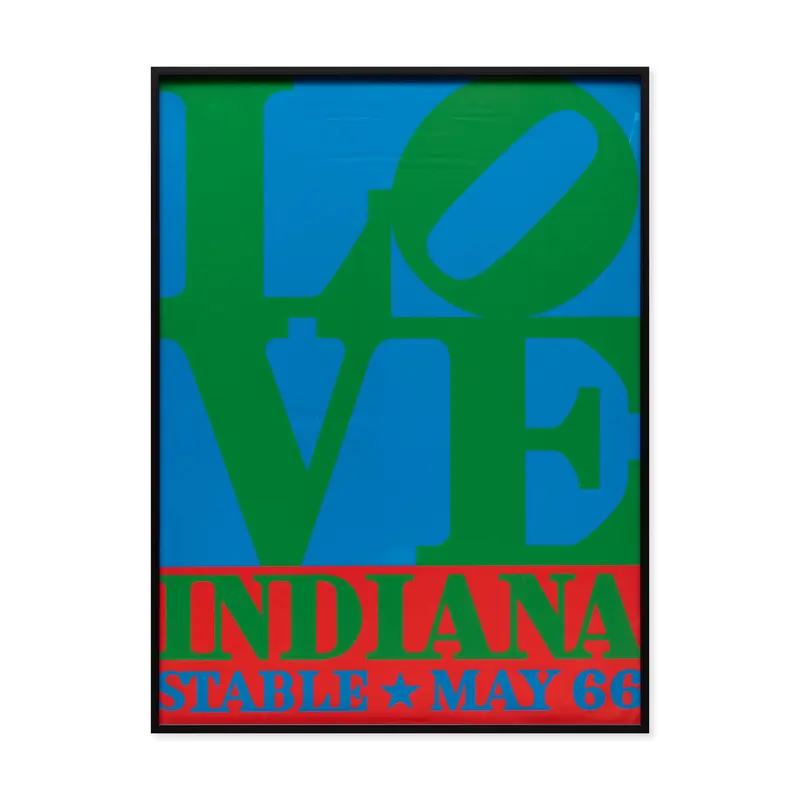 Robert Indiana LOVE in Blue and Green Framed Poster