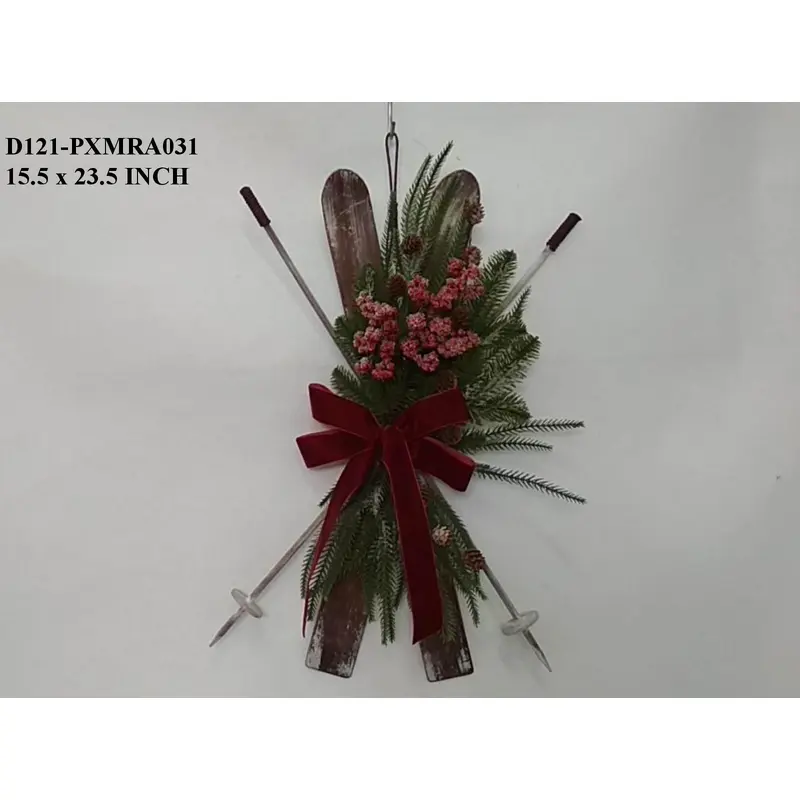 15"H. Wood Sledge with Florals