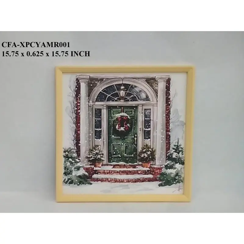 16" Hanging Wood Christmas Scene Frame