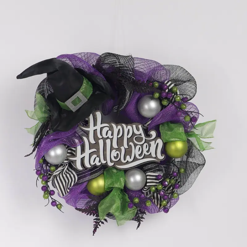 18" Halloween Wreath with Signage