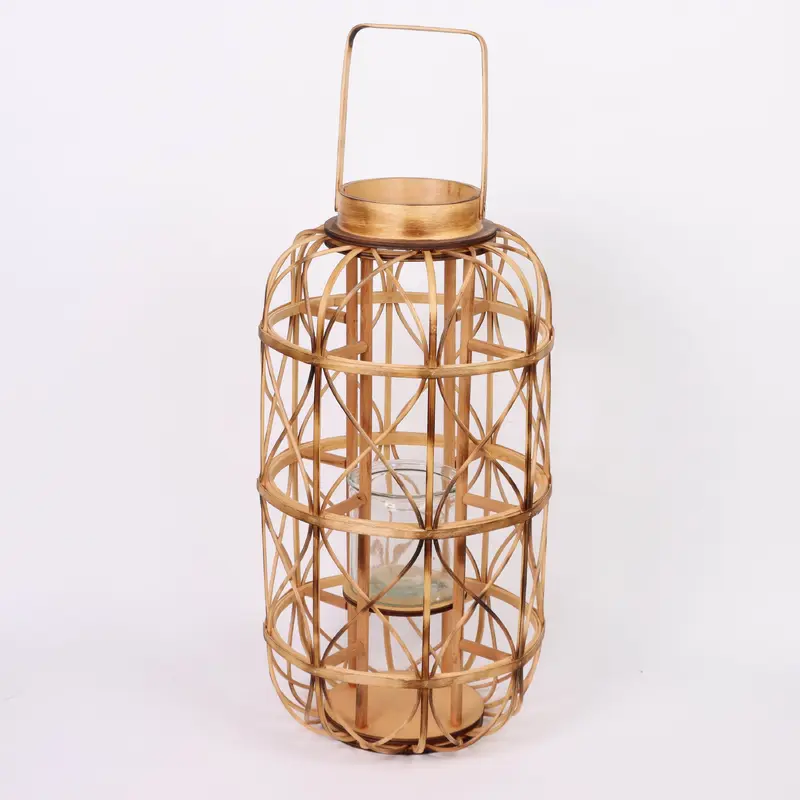 Braided wooden candle holder