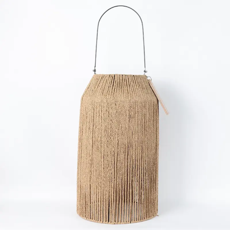 Burlap roping with candle holder