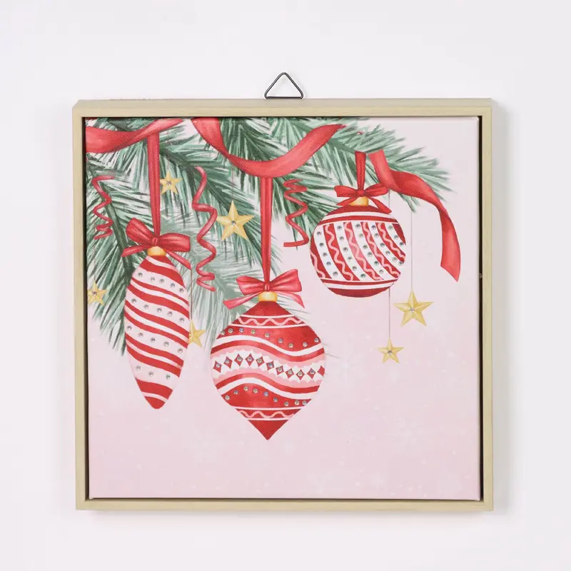 Christmas ornaments printed on canvas