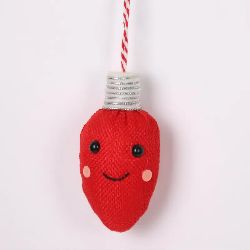 Fabric foam red lightbulb ornament