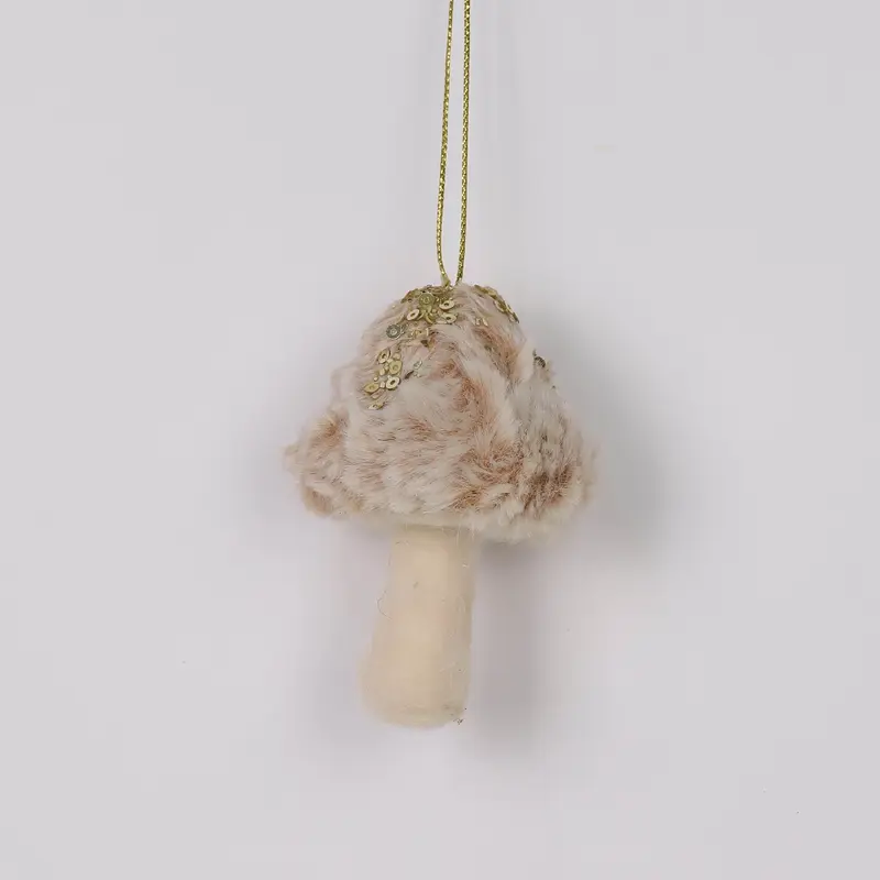 Furry mushroom ornament