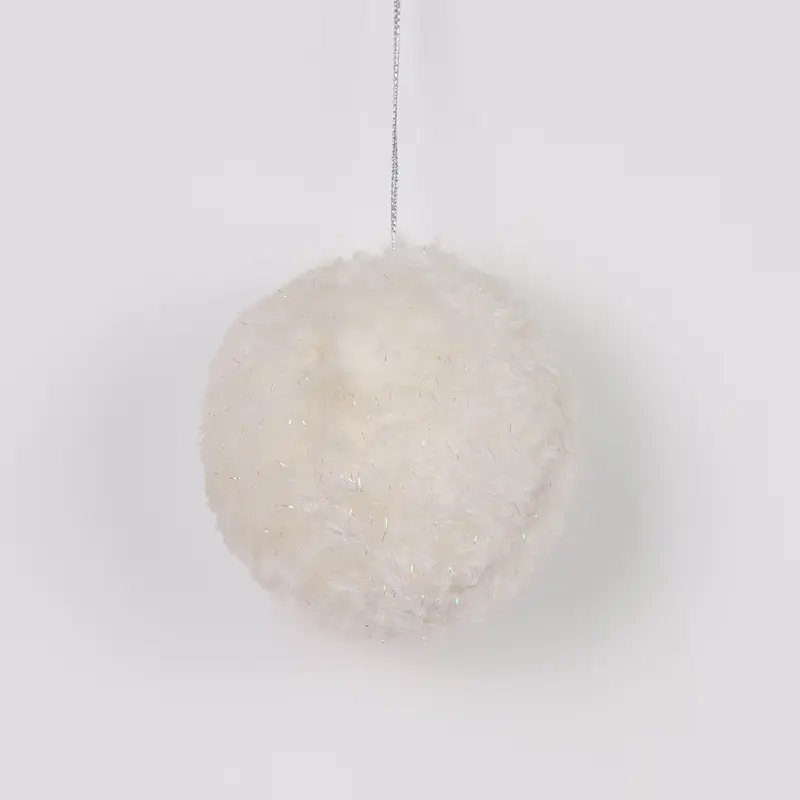 Furry white ball ornament