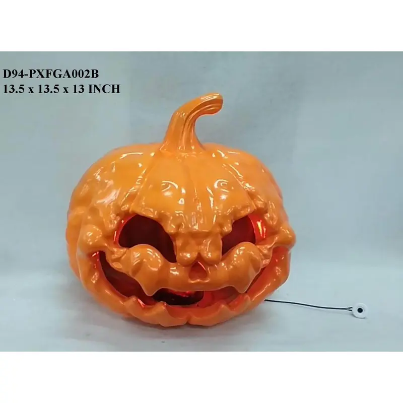 13"H. Halloween Table Top Lighted Orange Pumpkin
