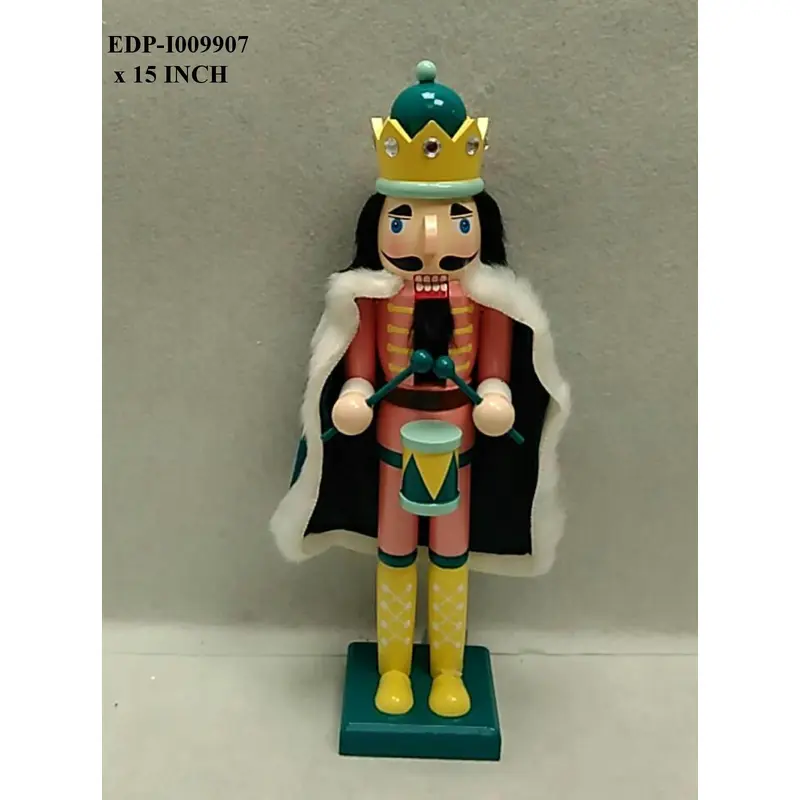 15"H. Multicolor Dressed Nutcracker with Drum