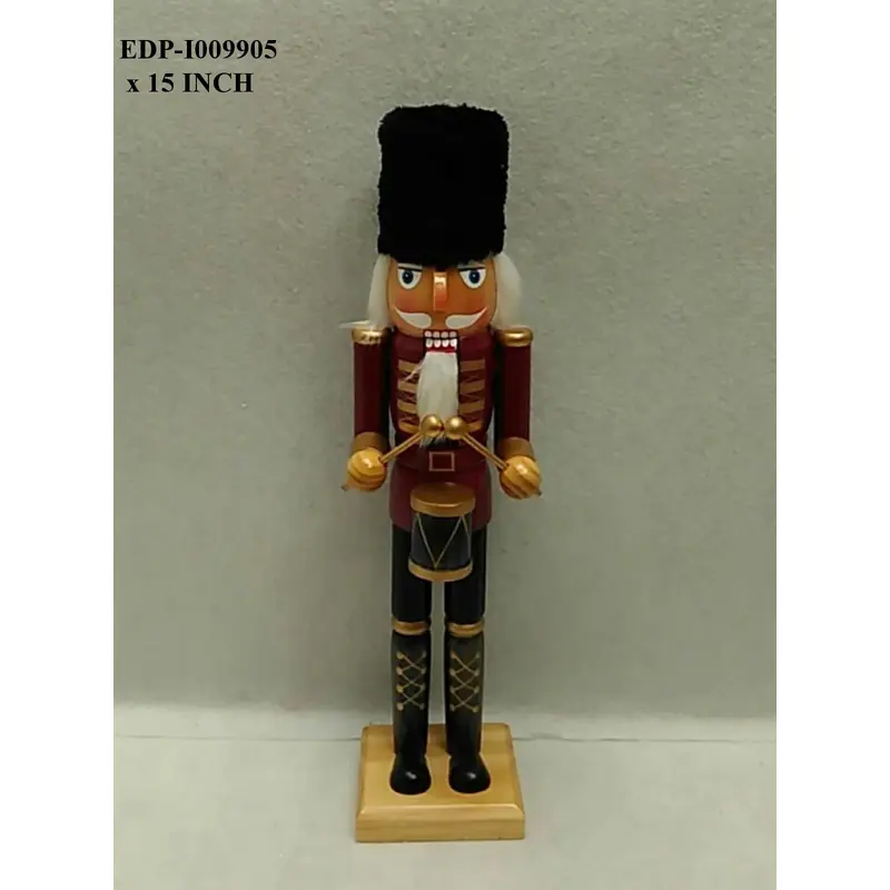15"H. Traditional Nutcracker with Drum